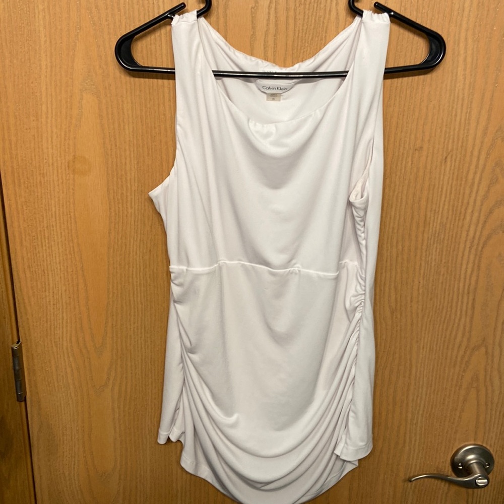 White “Invisible Fit Solutions” Blouse by Calvin Klein